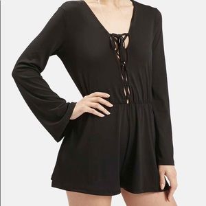 Top shop black tie front romper!